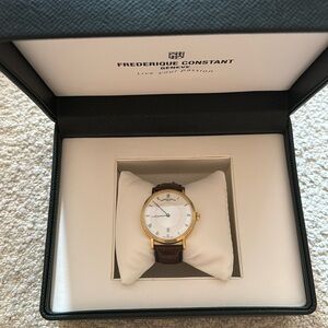 Frederique Constant Slimline 39MM Silver Dial Leather Strap (FC-306MC4S35)
